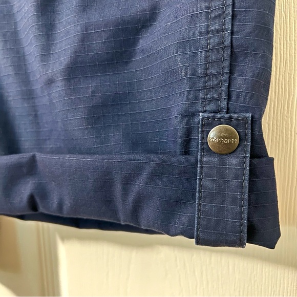 Carhartt Force Shorts Womens SZ 12 Original Fit Dark Blue Work Cuffed/snap BS213 - Picture 3 of 7